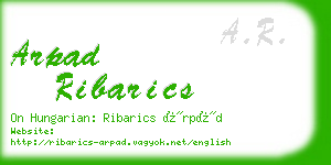 arpad ribarics business card